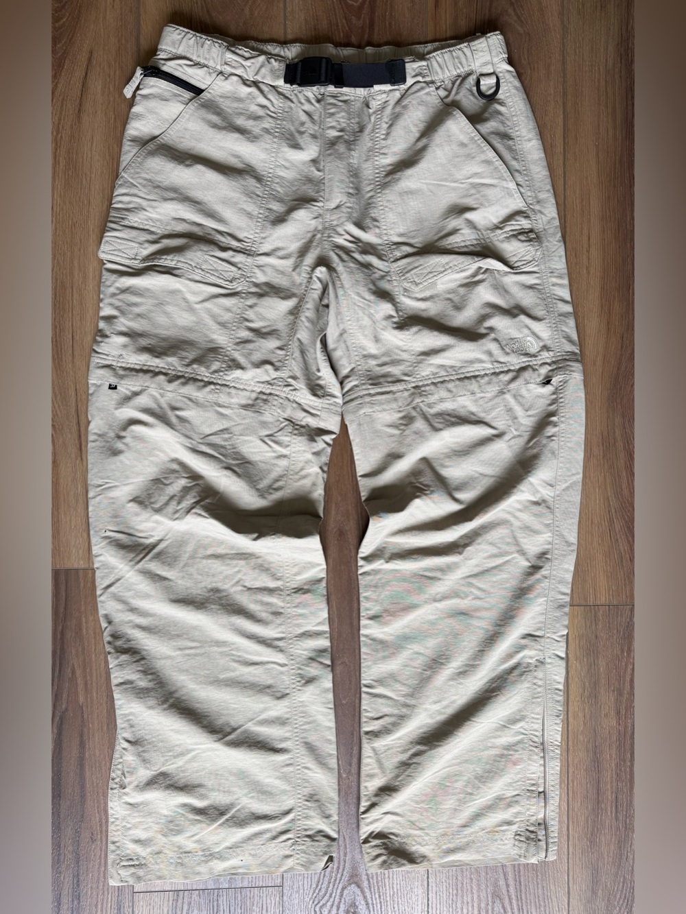 The North Face Paramount Peak Convertible Pants Men L Beige Zip Off Cargo Hiking